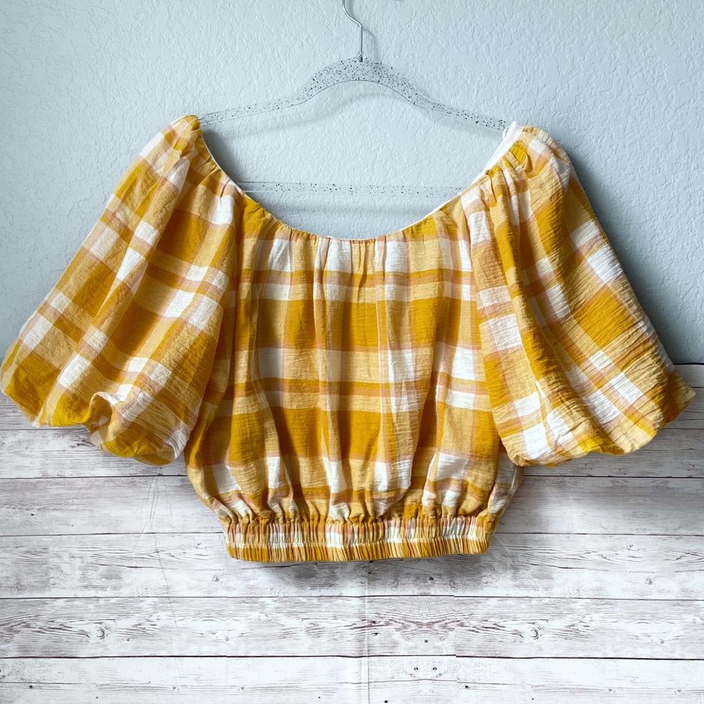 Mango | NWT Check Cotton Blouse Size XS - Picture 3 of 8